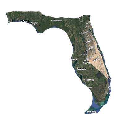 Israel overlayed on Florida